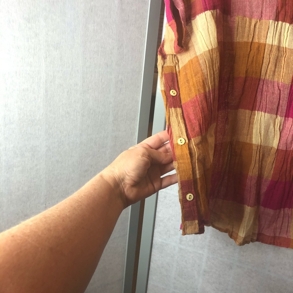 NWT Anthropologie brand checkered blouse - Picture 4 of 6